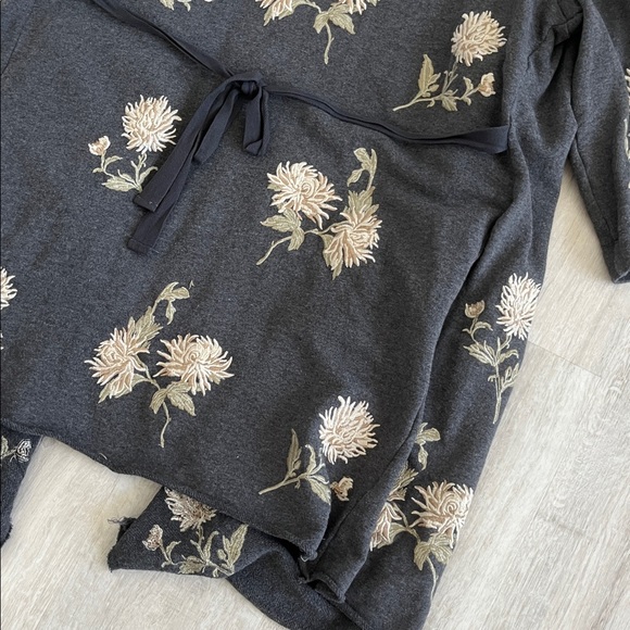 Johnny Was Margarit Wrap Embroidered Cardigan Kimono Gray Womens L Boho Folk - Picture 8 of 13